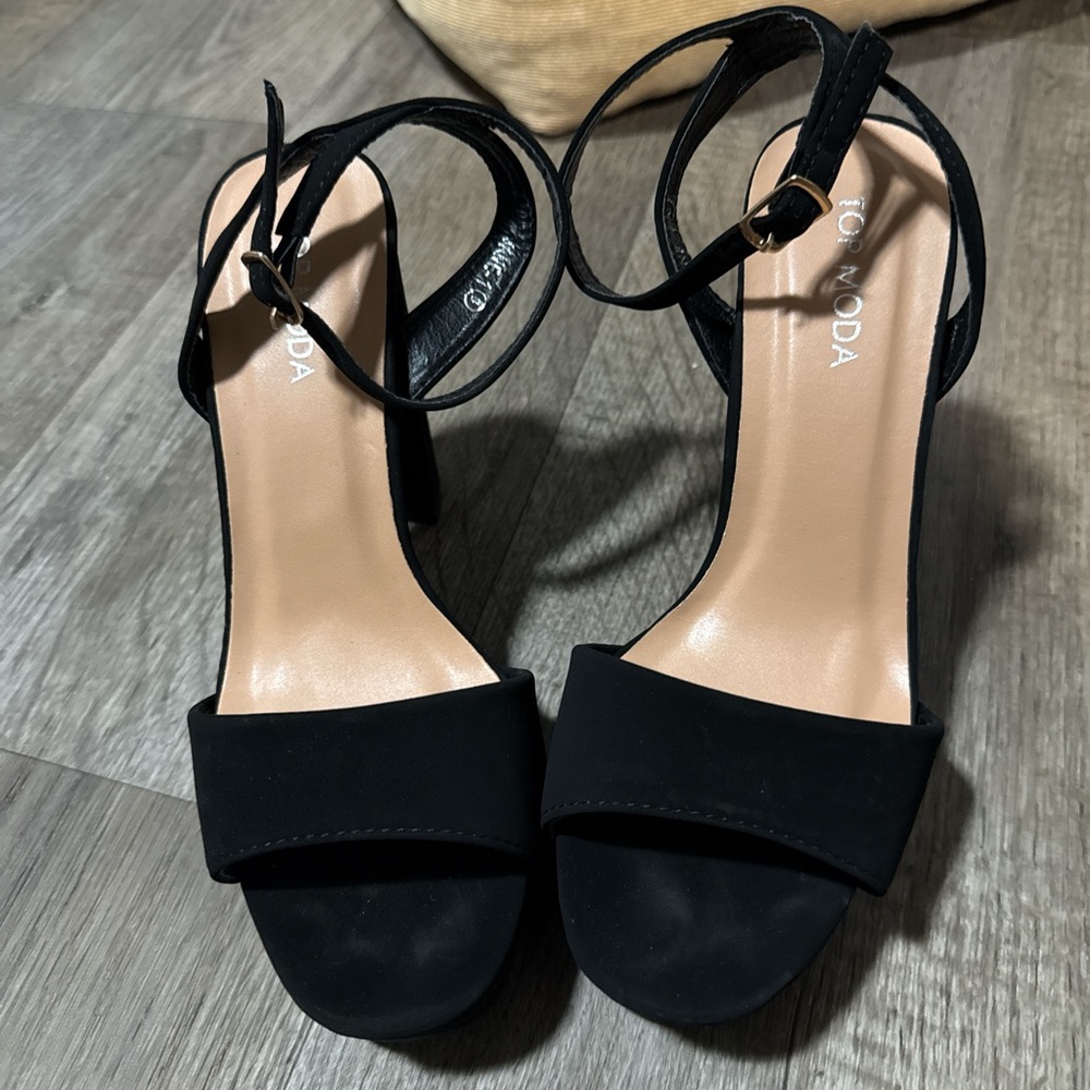 TOP Moda Black Women's Heels